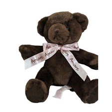 Russ Berrie Amore Teddy Bear Brown Plush Pink Ribbon Valentine 8" 29214P
