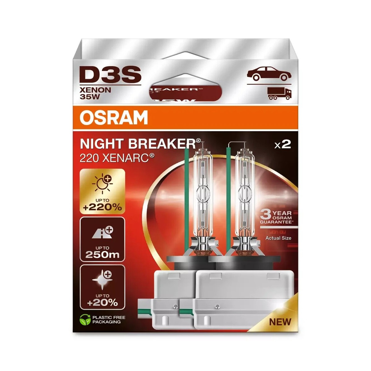 【estrela⭐︎】OSRAM D3S HIDランプ 35W 2個セット D3S 35w Night Breaker 220 Xenarc Next Gen HID Bulbs 66340XN2-2HB