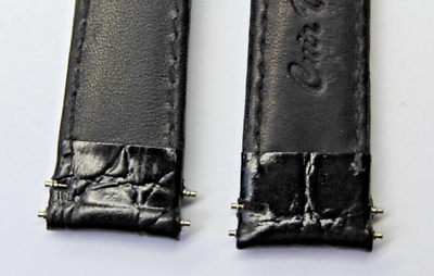Bracelet De Montre En Cuir Véritable Grain Croco Noir - 14mm De Large - Neuf Sans étiquette - Unisexe