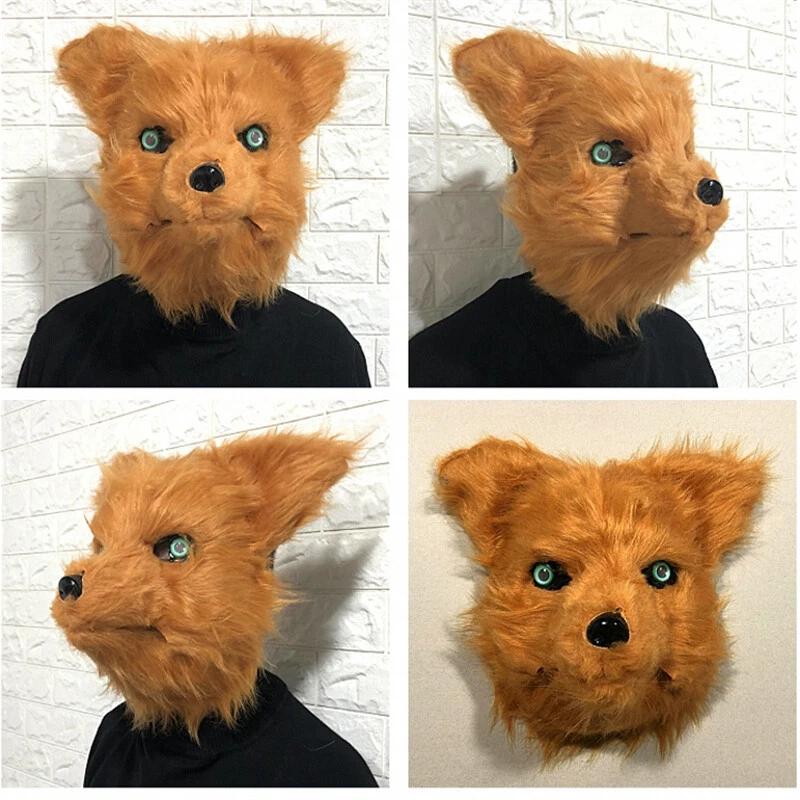 Cartoon Animal Wolf Fox Head Mask Headgear Movable Mouth Cosplay Costumes Props - Image 4 of 4