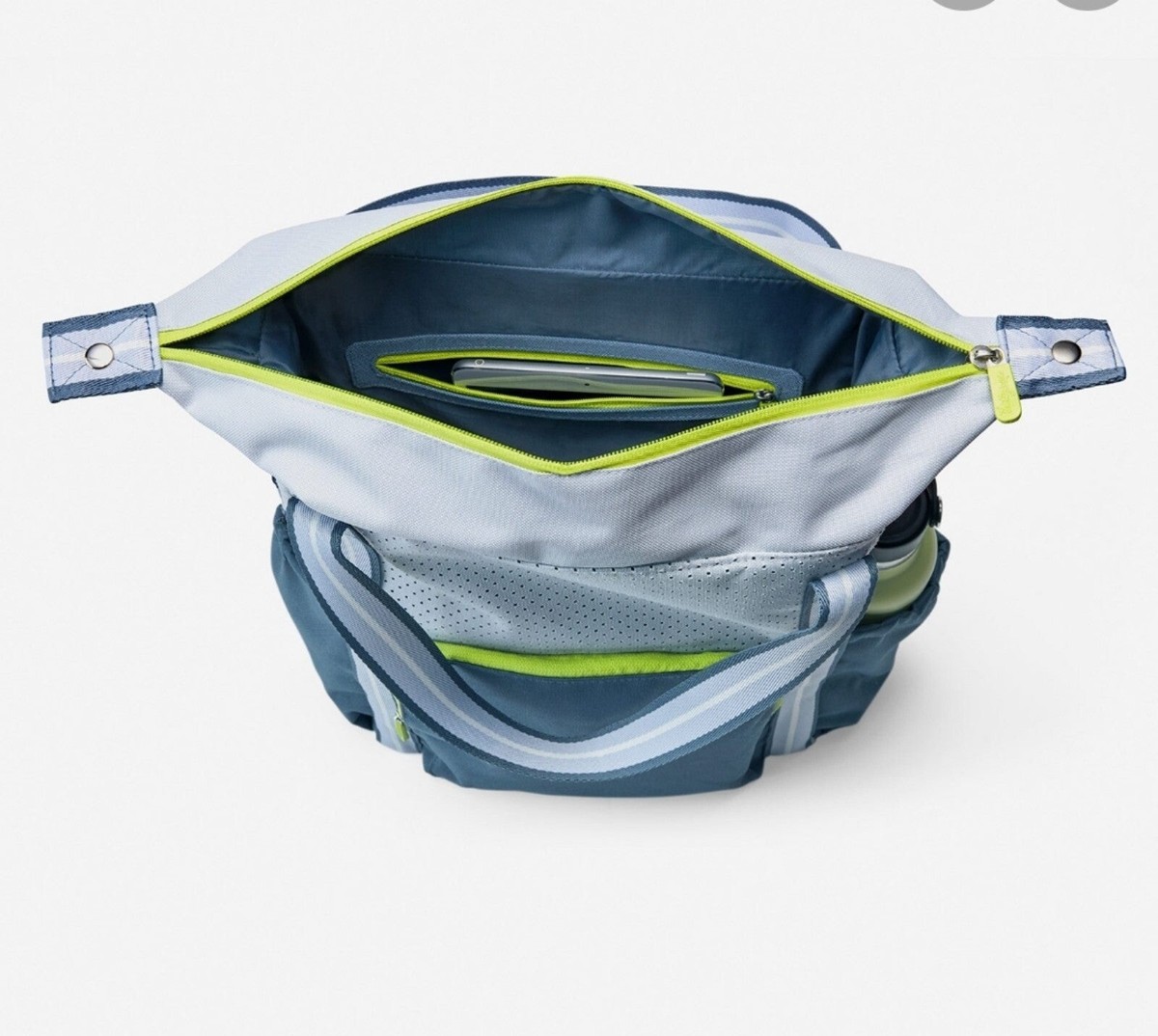Thirty-One Day Away Backpack Embroidery Endless Sunshine soft Blue colorblock Day Away Backpack | Thirty-One Gifts Spring 2022  main image 3