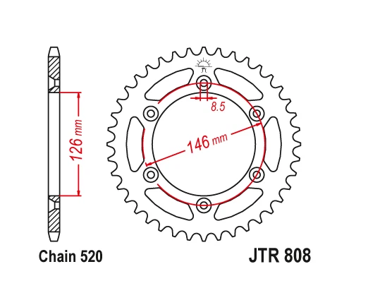 JT Steel Rear Sprocket 51T 51 Tooth RM125 RM250 RMZ250 RMZ450 DRZ400 E S SM 250 - Image 2 of 2