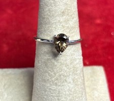 sterling silver stackable ring Size 9 Smokey Quartz