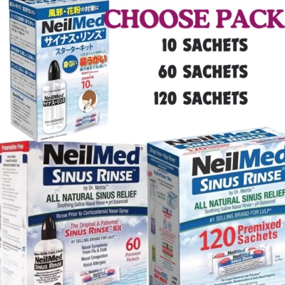 NeilMed Sinus Rinse Premixed Sachets Nasal Relief Nasal Allergy Drynes Post Drip
