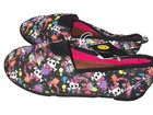 New Joe Boxer  Girls skull slatter paint neon black canvas shoes flats size 5 — photo 2