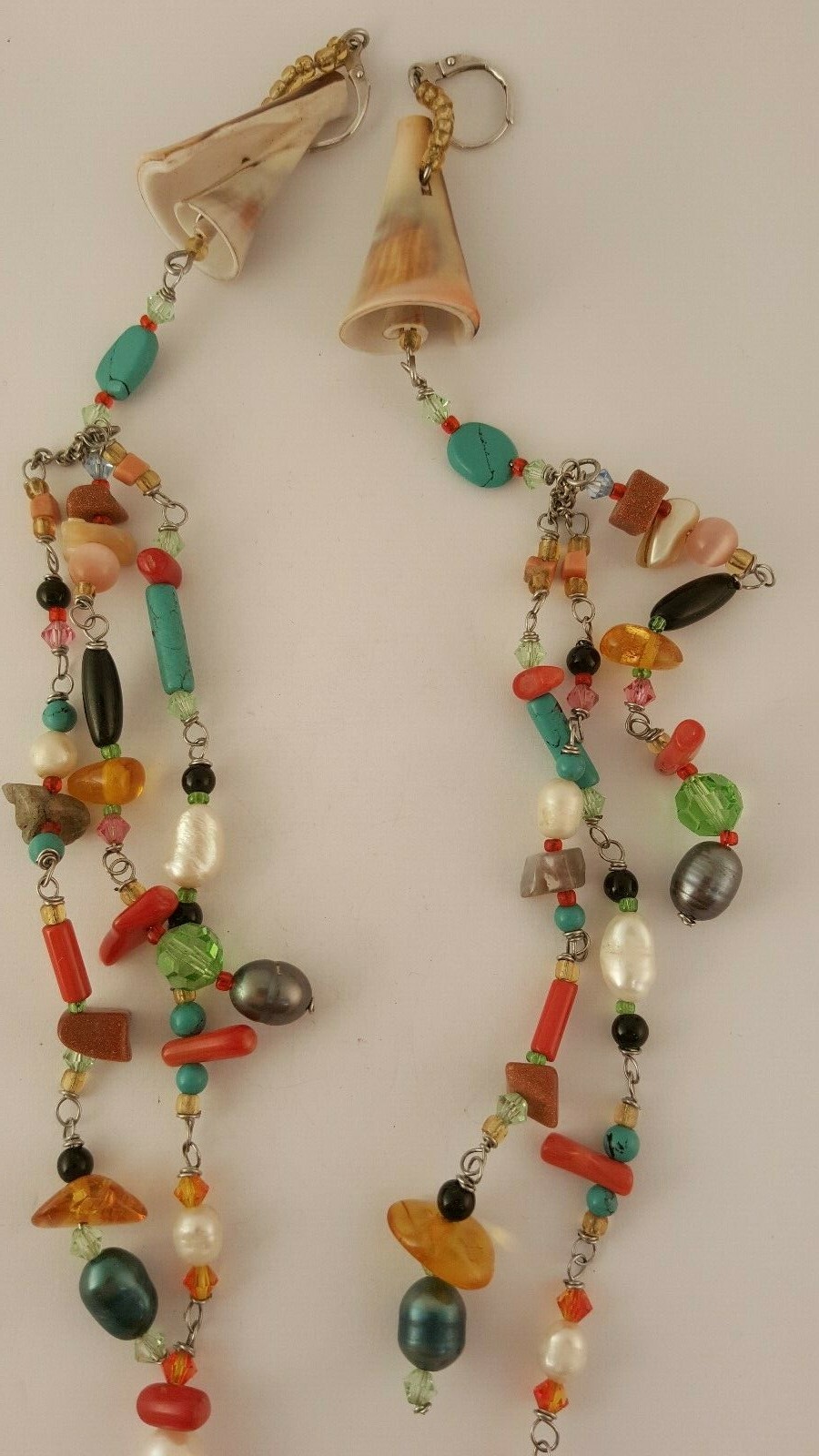 GEMSTONE CHANDELIER EARRINGS STATEMENT ARTISAN HA… - image 5