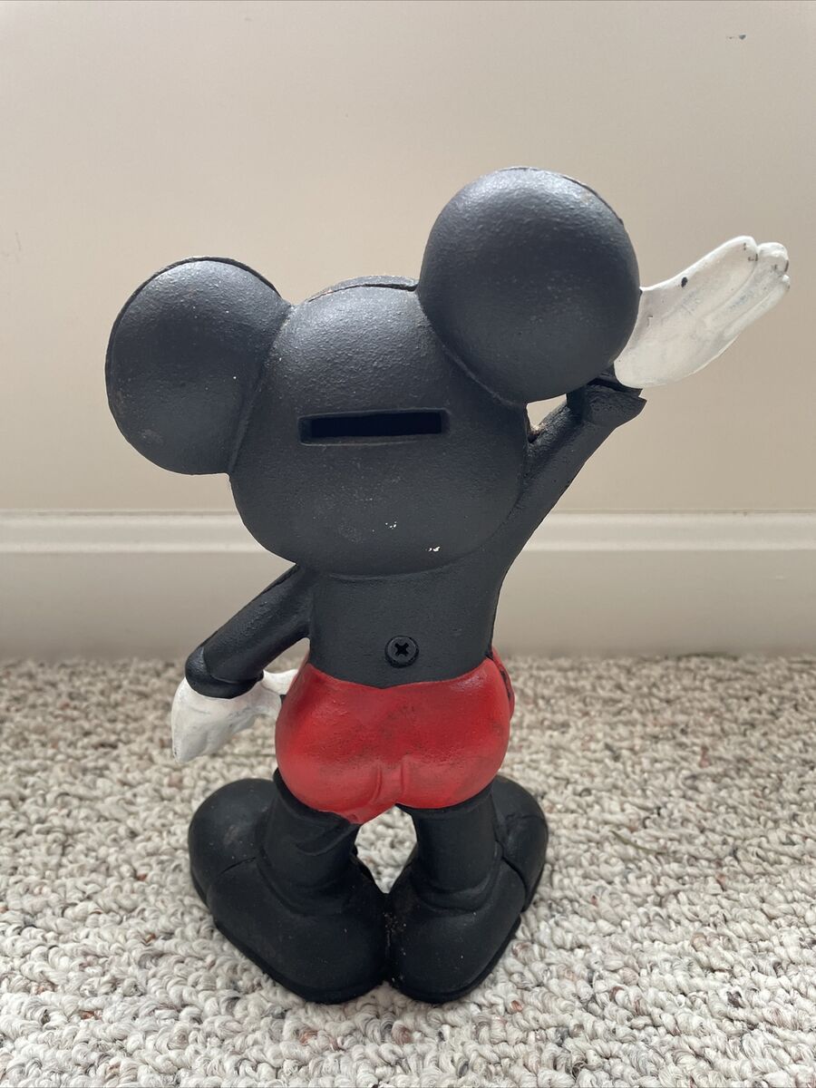 Vintage Mickey Mouse Cast Iron Bank HEAVY Collectible Disney Vintage Mickey Mouse Cast Iron Bank HEAVY Collectible Disney