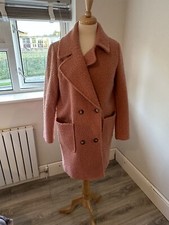 Matalan Papaya Pink Fleece Teddy Jacket Coat Size Uk10