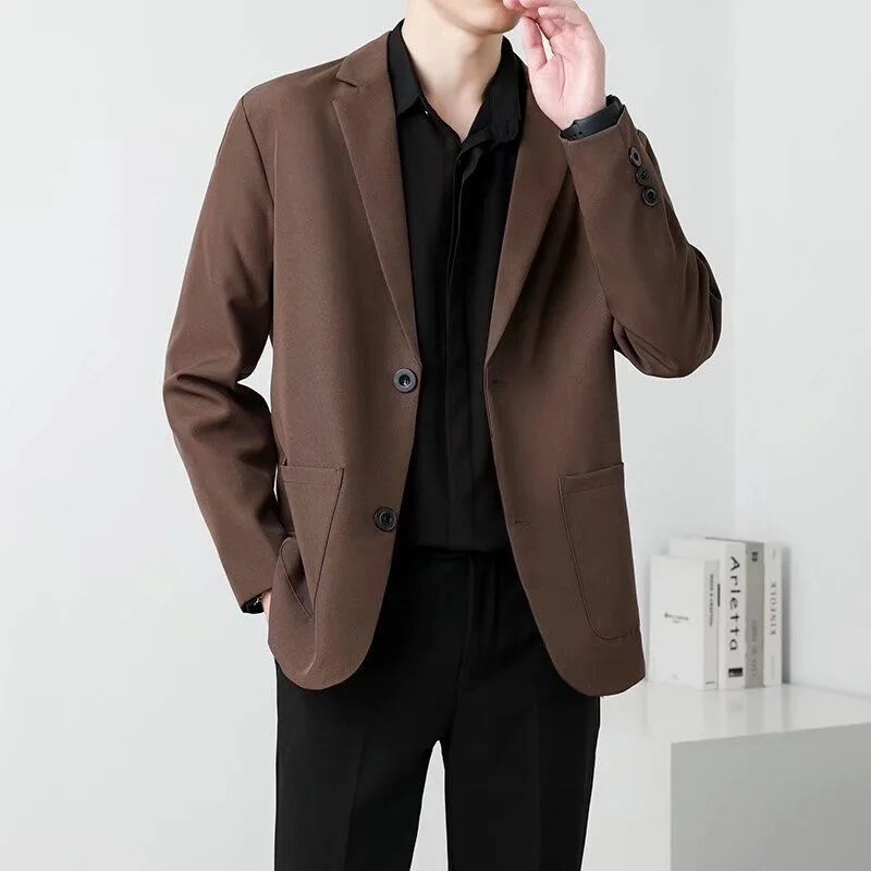 Smart Casual Formal Wear Brand Formal Dress Men's Blazer Korean Style Korean Blazer Outfit Men Men's Solid Color Korean Style Single Smart Casual Formal Wear Brand Formal Dress Men's Blazer Korean Style Korean Blazer Outfit Men Men's Solid Color Korean Style Single