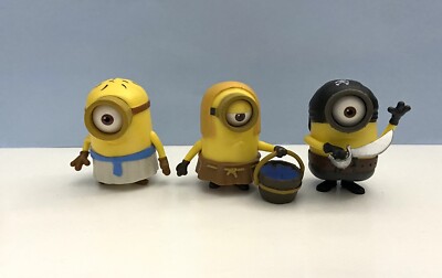3 x Thinkway Toys Minions Despicable Me Ägyptische Mittelalter Figuren Tortenaufleger