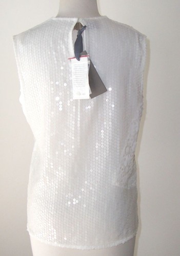 HAUTE White Sheer Sequin Embellished Top 44 8 - Picture 3 of 3
