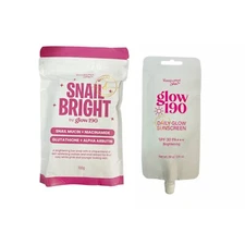 Daily Glow Sunscreen & Snail Bright Snail Mucin + Niacinamide Soap By Glow 190