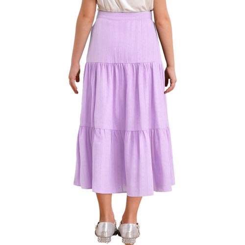 Girls Kids Boho High Waist Ruffled Skirts Swing Long Skirts Modern Dance Costume - Picture 38 of 61