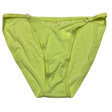 NWT AERIE High Cut Bikini Pantie Underwear Sz S-M-L Green Silky Lace
