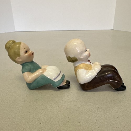 Vintage Old Man and Old Lady Sitting Salt And Pepper Shakers - Afbeelding 6 van 12