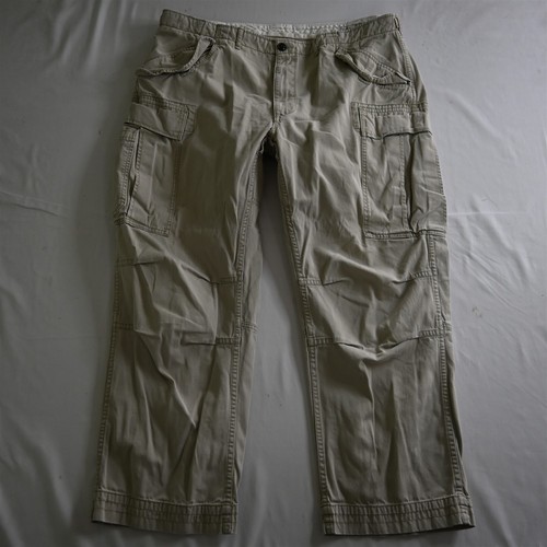 Vtg Polo Ralph Lauren 42Bx30 Khaki Blue Label 100% Cotton Mens Cargo Pants