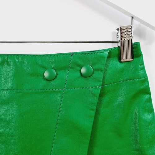 Free People - Emmy Mini Skort - Green Vegan Leather Wrap PU - UK 6 - Picture 2 of 8