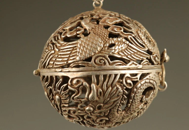 Antiguo Tíbet Plata Cobre Tallado a Mano Dragón Fénix Estatua Quemador de Incienso Buda Foto 2 de 4