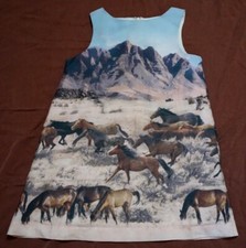 Esprit Sommerkleid Gr. 92 / 98 Pferde COOLES KLEID!! gefüttert