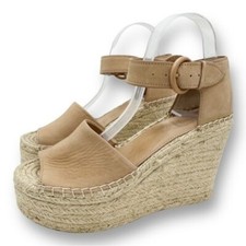 Marc Fisher Womens Light Latte Alida Espadrille Platform Wedge Sandal Shoes 9M