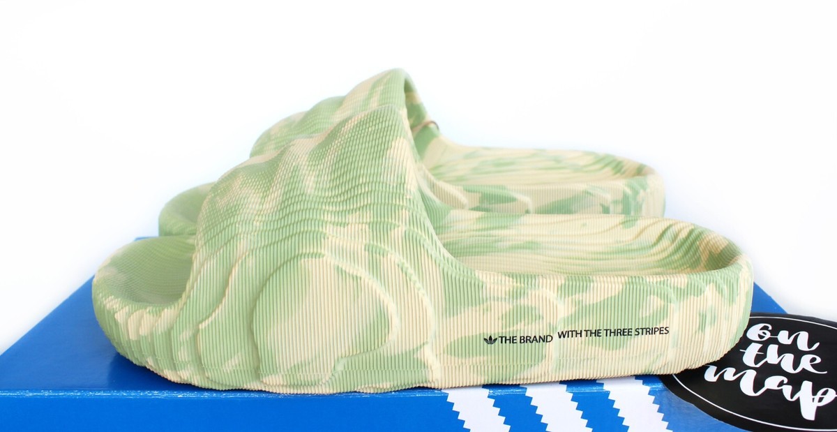 Adidas Originals Adilette 22 Slides Camo Sand Lime GY1597 UK 4 6 7 