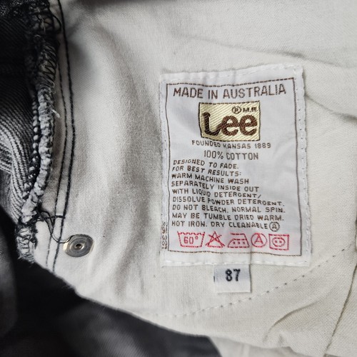 Lee Jeans Mens Size 34 Grey L2 Lo Slim Denim Cotton Made in Australia Button Fly - Picture 5 of 13