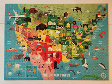 The United States 1000 Piece Puzzle Map of the Country North America Landmarks