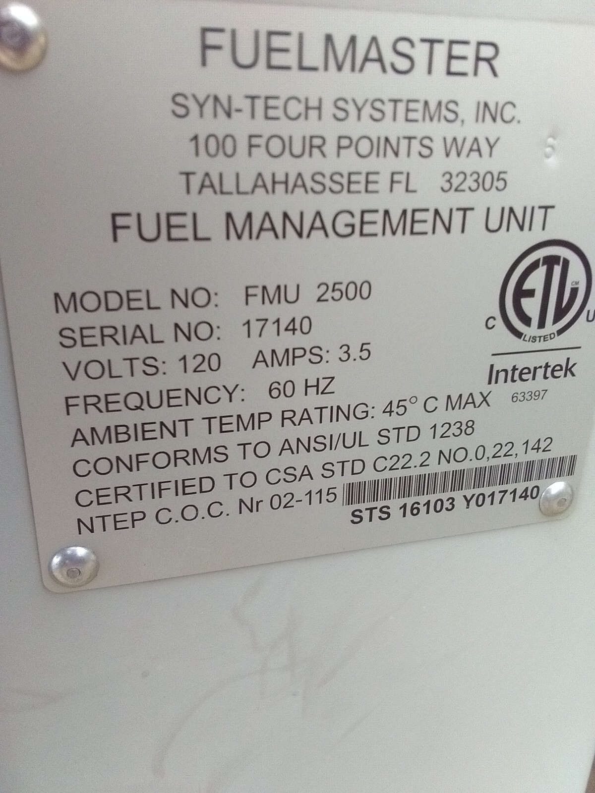 FuelMaster FMU 2500 Plus Fuel Management System Fuel Master eBay