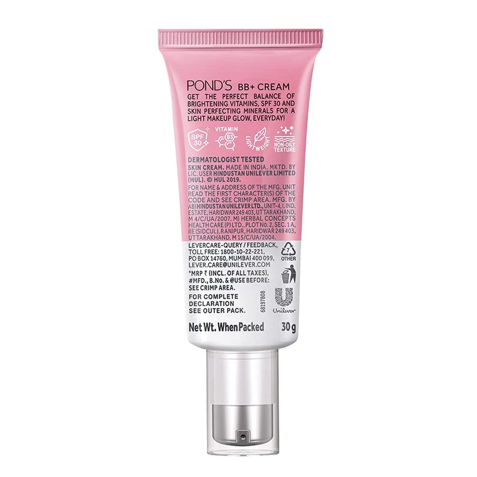 POND'S BB+ Crema, Cobertura Instantánea de Manchas + Brillo de Maquillaje Ligero, Marfil 30g Foto 2 de 4