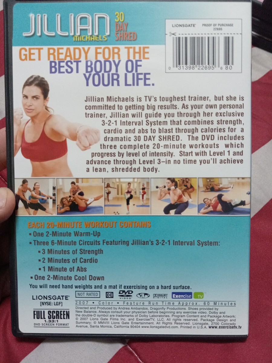 Jillian Michaels: 30 Day Shred (DVD, 2008) B301