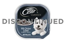 Cesar Classic Loaf in Sauce Chicken & Beef Recipe 3.5 Oz Easy Peel Tray (24 Pk)