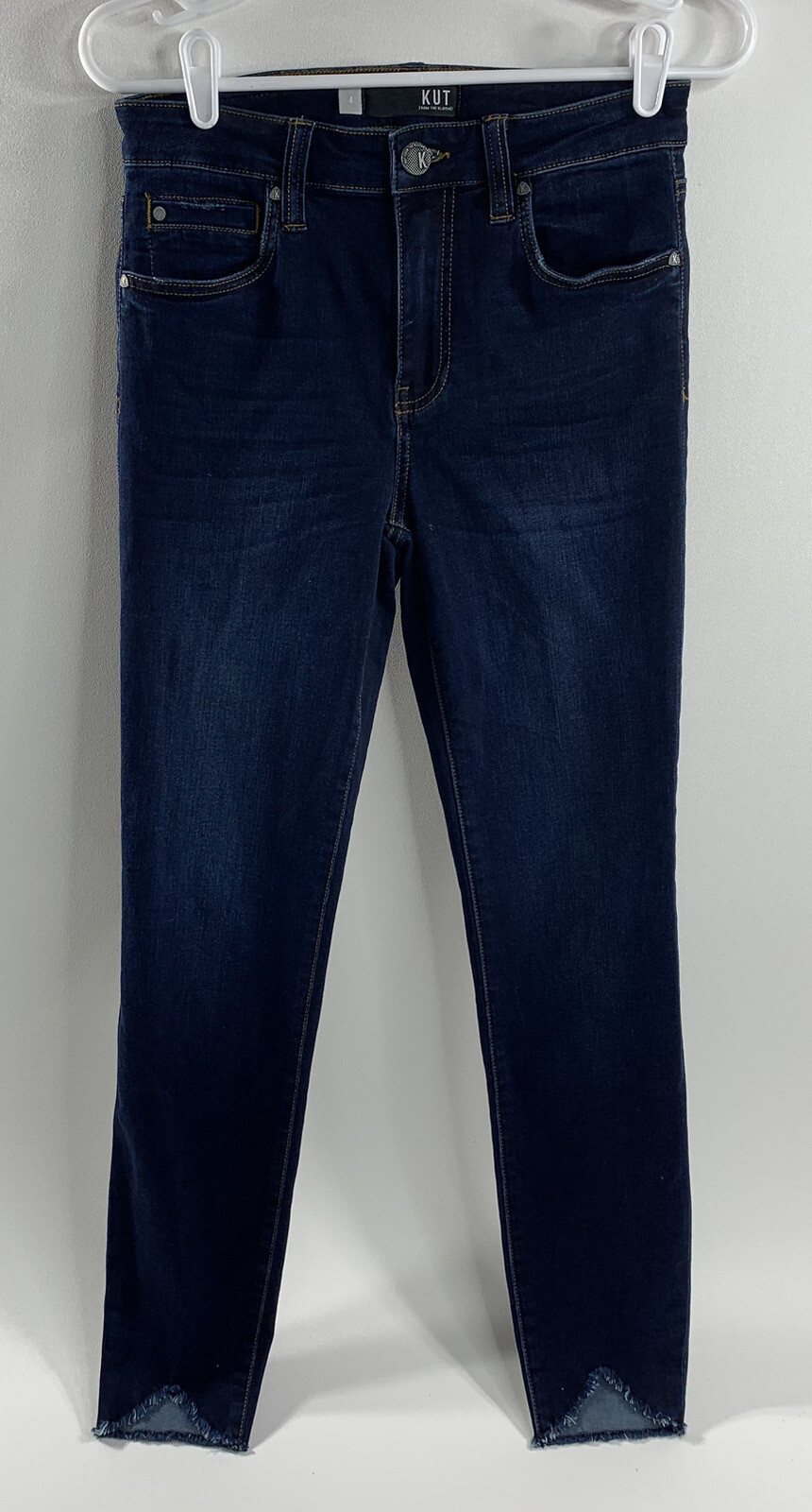 Kut From The Kloth Skinny Jeans Raw Hem Cutout Women's Connie