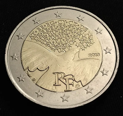 2 Euro 2015 France (Colombe de la paix) - Photo 1/2