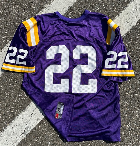 Vintage Nike LSU TIGERS HERREN XL #22 NCAA Fußball Trikot Lila Fournette Selten - Bild 1 von 7