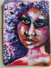 ACEO Original Woman Portrait Painting  OOAK Acrylic Ink  Mixed Media Handpainted — photo 8