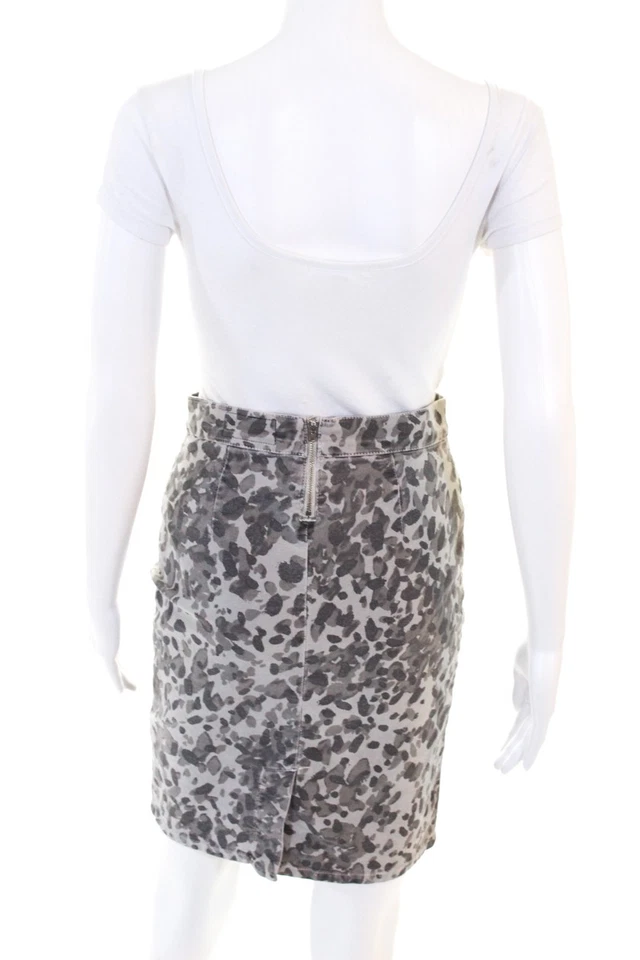 Current/Elliott Womens Mini Geneva Leopard Pencil Skirt Gray Size 25 10448244 - Image 3 of 4