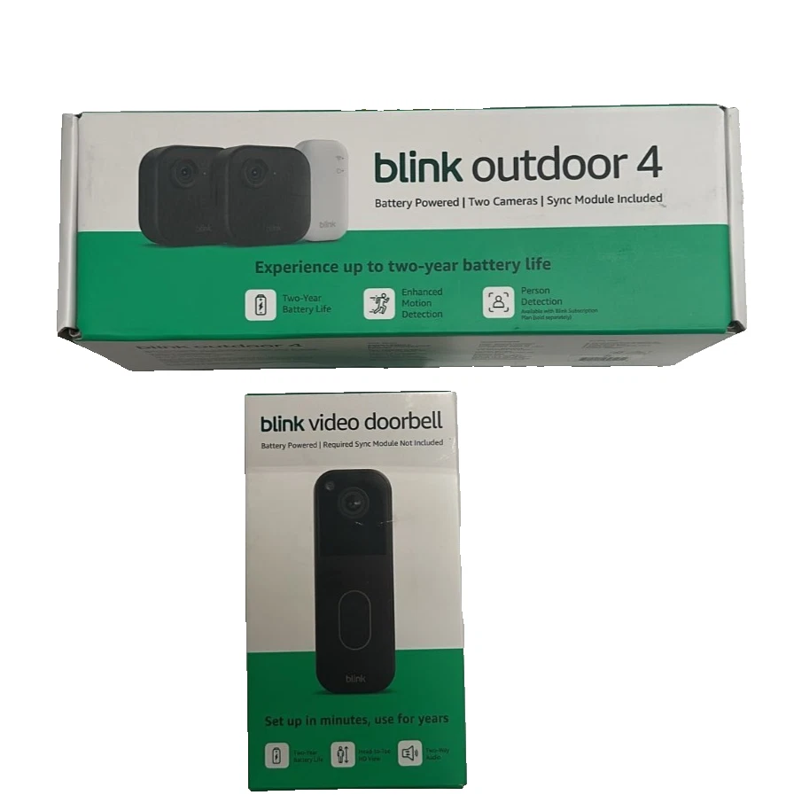 Blink Outdoor 4 (2-Cam) + Video Doorbell Set | Wireless Home Security - Image 2 of 4