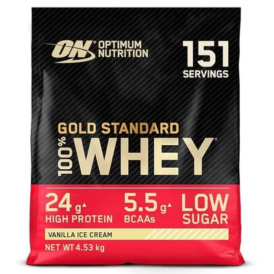 BBD 08/2025 Optimum Nutrition Gold Standard Whey Vanilla Ice Cream 4.53kg 4.5kg
