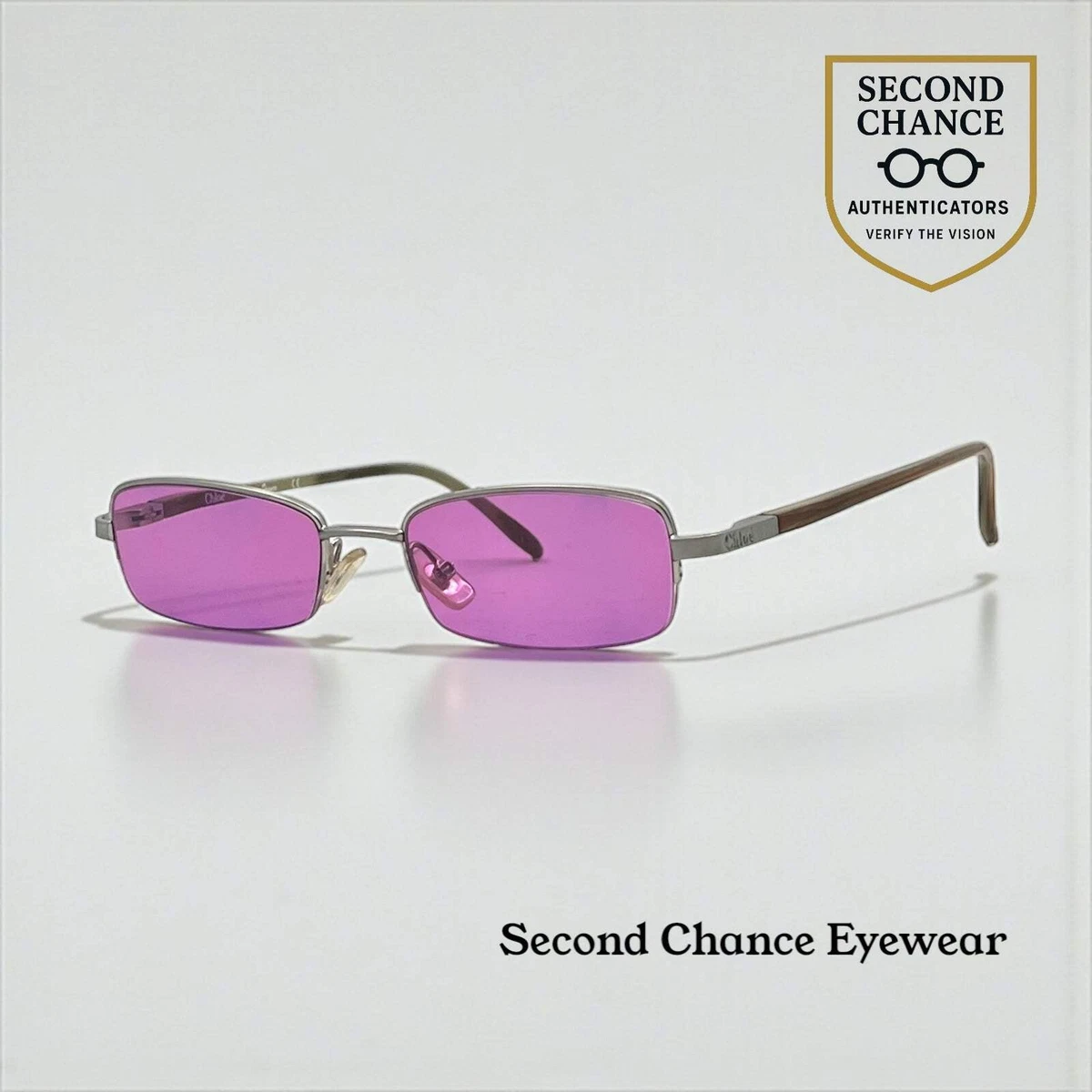 1980’s Vintage Purple Rectangular Angular Sunglasses, Retro Deadstock Retro Medium Square Flat Lens Thick Rimmed Rectangle  main image 4