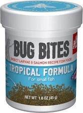 Fluval Bug Bites Tropical Formula For Small Fish Insect Larvae Fish Food 45g UK