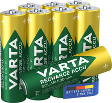 VARTA Batteries AA, Rechargeable, Pack of 8, Recharge Accu Solar, Akku, 800 Mah 29.55 per battery