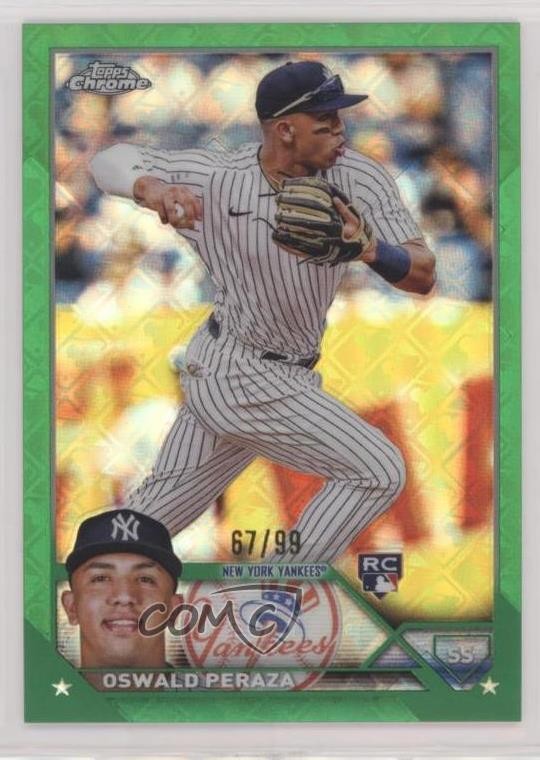 2023 Topps Chrome Logofractor Edition Green Refractor 67/99 Oswald Peraza 1l53