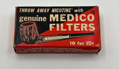 VTG c1950s-70s Medico Pipe Filters (2 Left) With Box - Manufactured New York USA