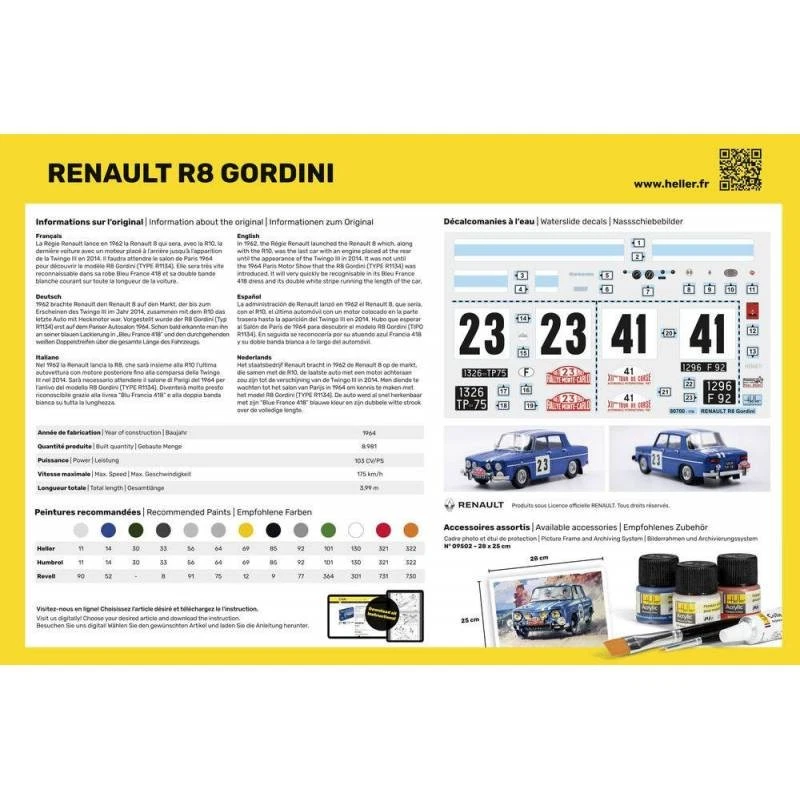 Modello Auto Renault R8 Gordini |HELLER|80700| 1:24 Modello Char Promo - Immagine 2 di 4