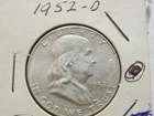 1952 D Franklin Silver Half Dollar 50C