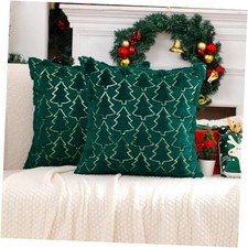 Christmas Throw Pillow Covers 18x18 Set of 2 18" x 18" Pack of 2 Green