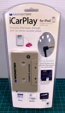 Monster iCarPlay Cassette Adapter iPod Car Stereo Music Player 24K Gold Plug NEW