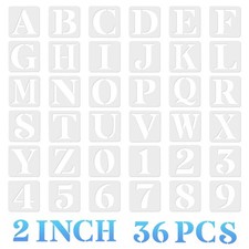 36 PCS Letter Stencils 2 Inch and Number Stencil, Reusable Letter Stencils fo...