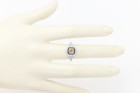 18k  Yellow Diamond Ring Solid Gold Cocktail Blue Sapphire Art Deco (#25)0.49ct — photo 6