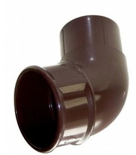FLOPLAST 68mm Round Gutter Pipe 112 Degree Offset Bend - Brown - 2 PACK